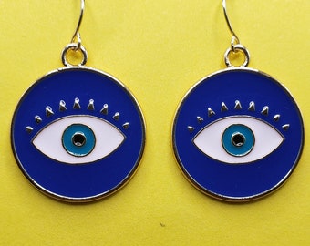 Blue Evil Eye Earrings: Lightweight Protection Jewelry