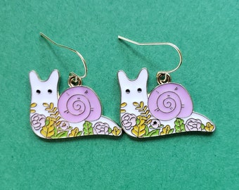 Floral Snail Earrings