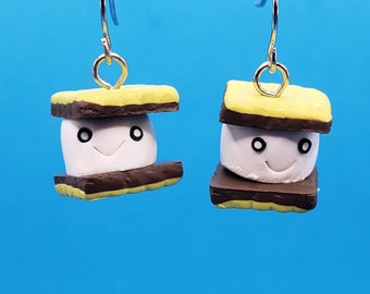 Smores Earrings  |    Marshmallow Roast