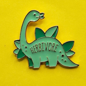 Green Dinosaur Pin,  Dino Pin, Herbivore Pin