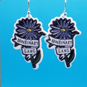 Nonbinary Gang Flower Earrings