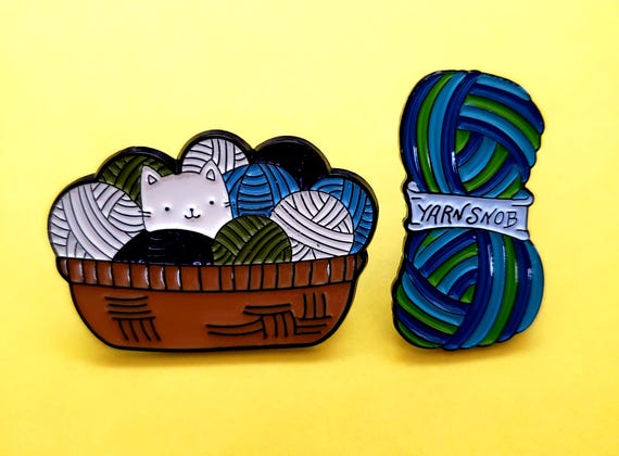 Yarn Snob Enamel Pin: Crochet Knitting Gift