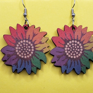 Multicolored Sunflower Earrings