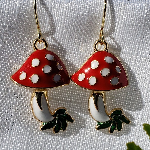 Red Mushroom Earrings / Shroom Earrings