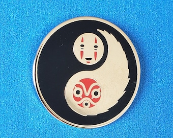 No Face & Princess Mononoke Mask Pin
