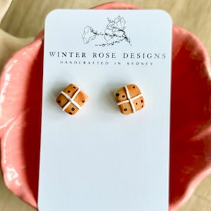 Hot cross bun earrings/Easter Earrings/ Easter Gifts/ Easter Studs/ Hot cross buns studs/ Teacher’s earrings