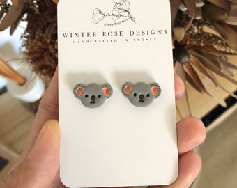 Koala Polymer Clay Studs