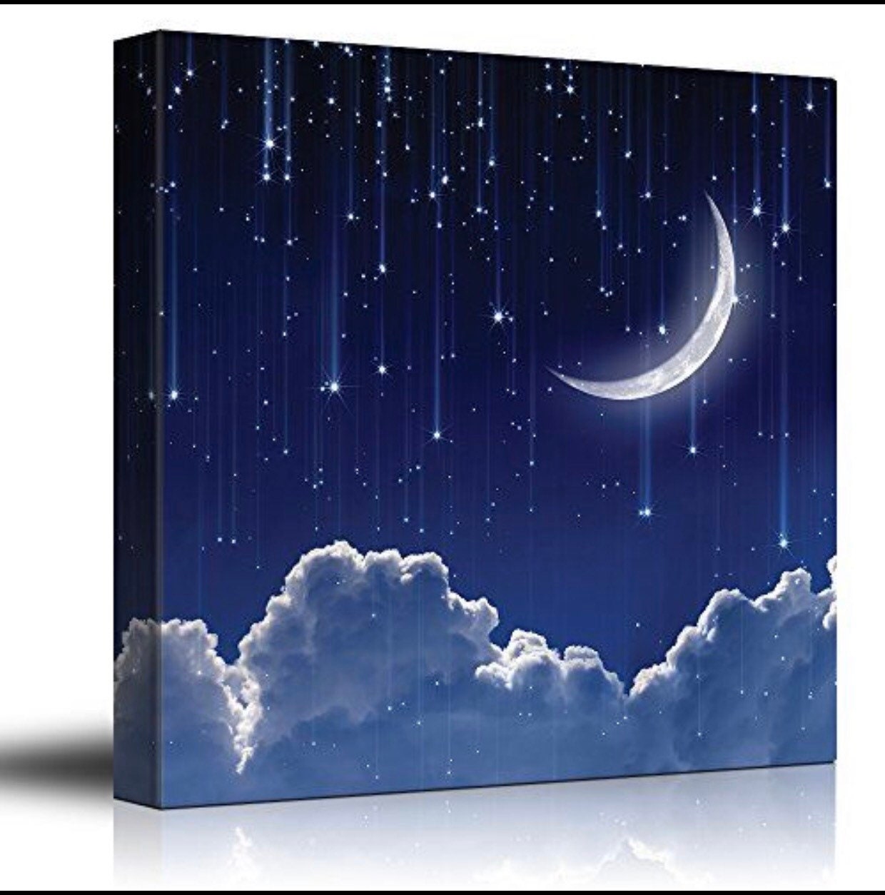 Handmade Acrylic Night Sky Painting Moon Galaxy and Clouds - Etsy New ...