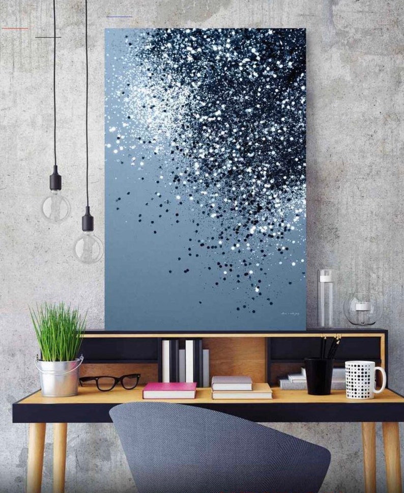 Glitter Canvas Wall Art Peinture Abstracte Glitter Art Etsy
