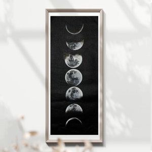 Moon Phases wall art, Lunar Eclipse Canvas, Moon Phases Canvas, Moon Canvas, Space Landscape, Sky Landscape, Nature Wall Art, moon decor