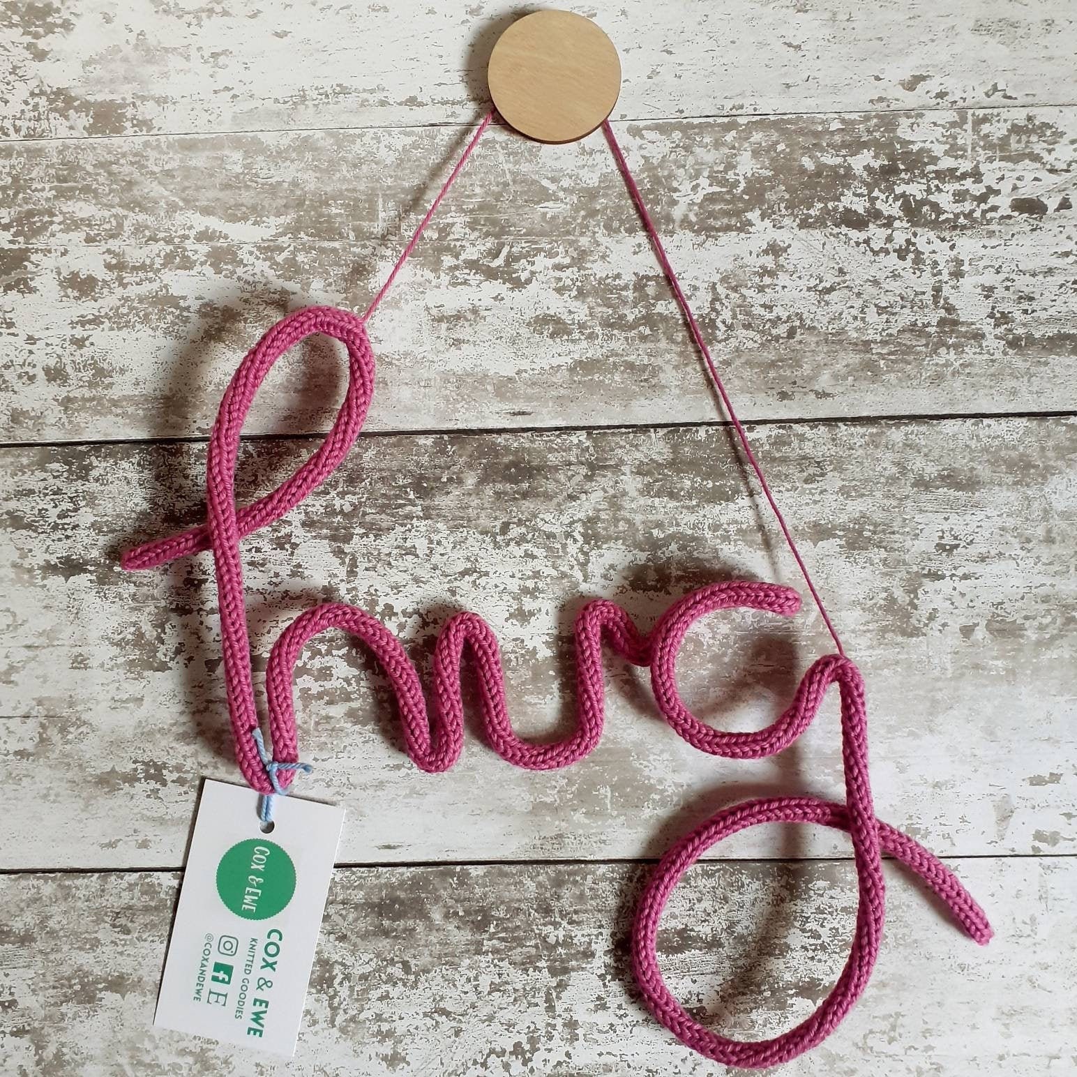Hug Sign Hug Knitted Wire Word Valentines Gift - Etsy