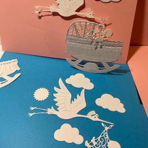 Fournitures, fournitures de cartes de bébé, cigogne, carte, papercrafts, fabrication de cartes, scrapbooking, baby showers, artisanat, nouveau bébé, future maman, grossesse,
