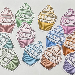 Cup Cakes, Aufkleber, Verzierungen, Karten-Topper, Bastelbedarf, Karte, Papierhandwerk, basteln, Party, Schenken,