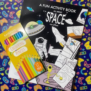 Space, Colouring, book, screen-free, educational, entertainment, pictures, planets, rockets, spaceships, activity book, kids book, gift idea