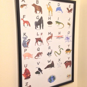 Druckbar, ABC, Poster, Alphabet, Lernen, Baby, ABC Poster, Tiere, Einschulung, Wandkunst, Bildung, KinderzimmerKunst, Wandbehang, Bild,