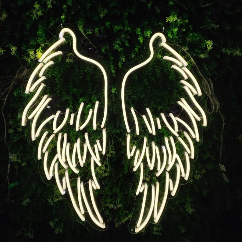 Angel Wings Custom LED Neon Light Sign wall decor Etsy
