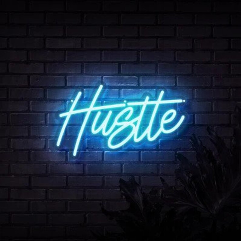 Hustle Custom LED Neon Light Sign wall decor Etsy