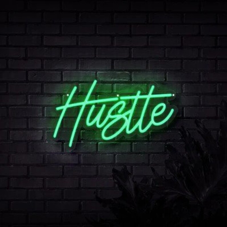 Hustle Custom LED Neon Light Sign wall decor Etsy