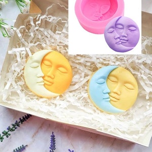 Sun and Moon silicone mold, loving sun and moon mold.