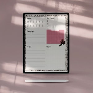 Undated Digital Planner for GoodNotes: Floral Design with Emily Dickinson Hope Poem