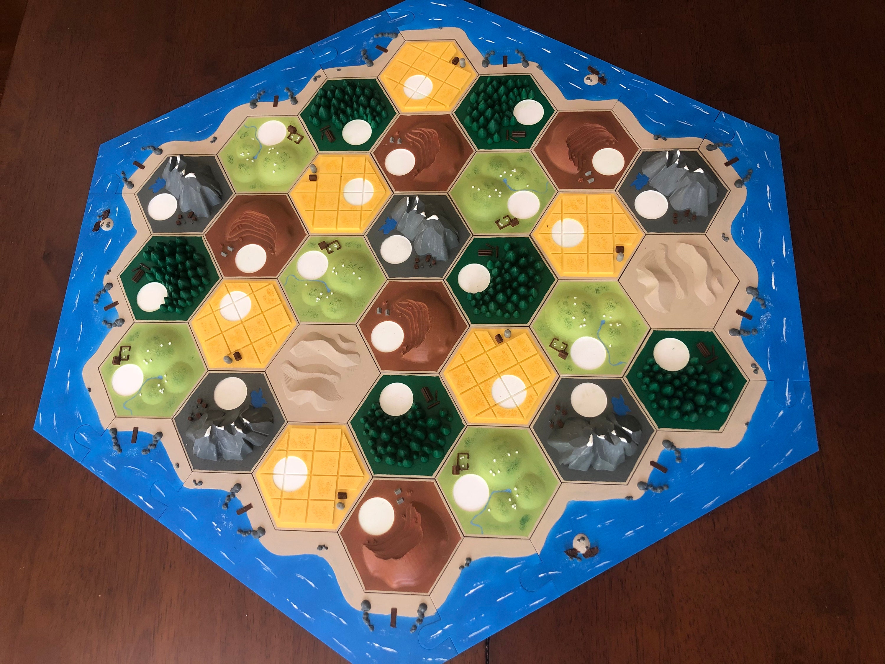 3D Settlers of Catan Board Set Unique Settlers Resource | Etsy