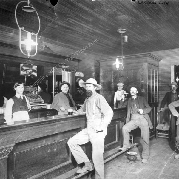 Old Wild West Montana Saloon 1870 Vintage Photo Bar Old Tavern Cowboys Old Western Pub Beer Drinking Cowboy Town Vintage Print Photo 10013