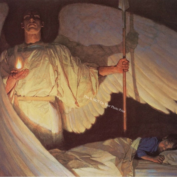 Watchers In The Night By Thomas Blackshear Art Print Guardian Angel Holy Spirit Flame Sleeping Child Poster Picture Photograph 437C