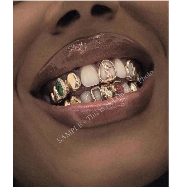 Grillz Black Art Poster Black Woman Teeth Grillz Black Girl Physical Print Aesthetics African American Home Wall Fine Art 303C