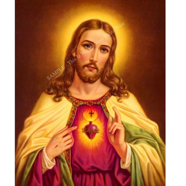 Sacred Heart Of Jesus Christ Christian Religion Art Catholic Relic God Bible Church Pray Heaven Photo Picture 8x10 5x7 Print Image 9313