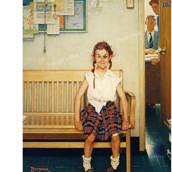 Girl With Black Eye Norman Rockwell 1953 Art Painting Rockwellian Realism Painter Artist Photo Picture Print Photograph Poster Gift 3256