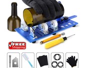 Glass Bottle Cutter Kit Glass Cutter Craft Kit DIY Kit Cutting Wine Beer Bottles Glass Mason Jars Craft Glasses Accessories Tool Kit Gloves