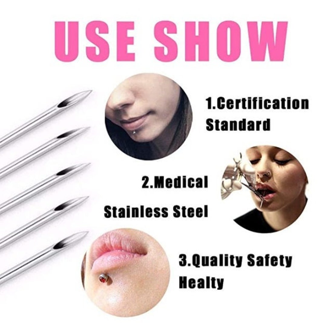 Hollow Piercing Needles Puncture Piercing Tools 10 PCS DIY Piercing Kit