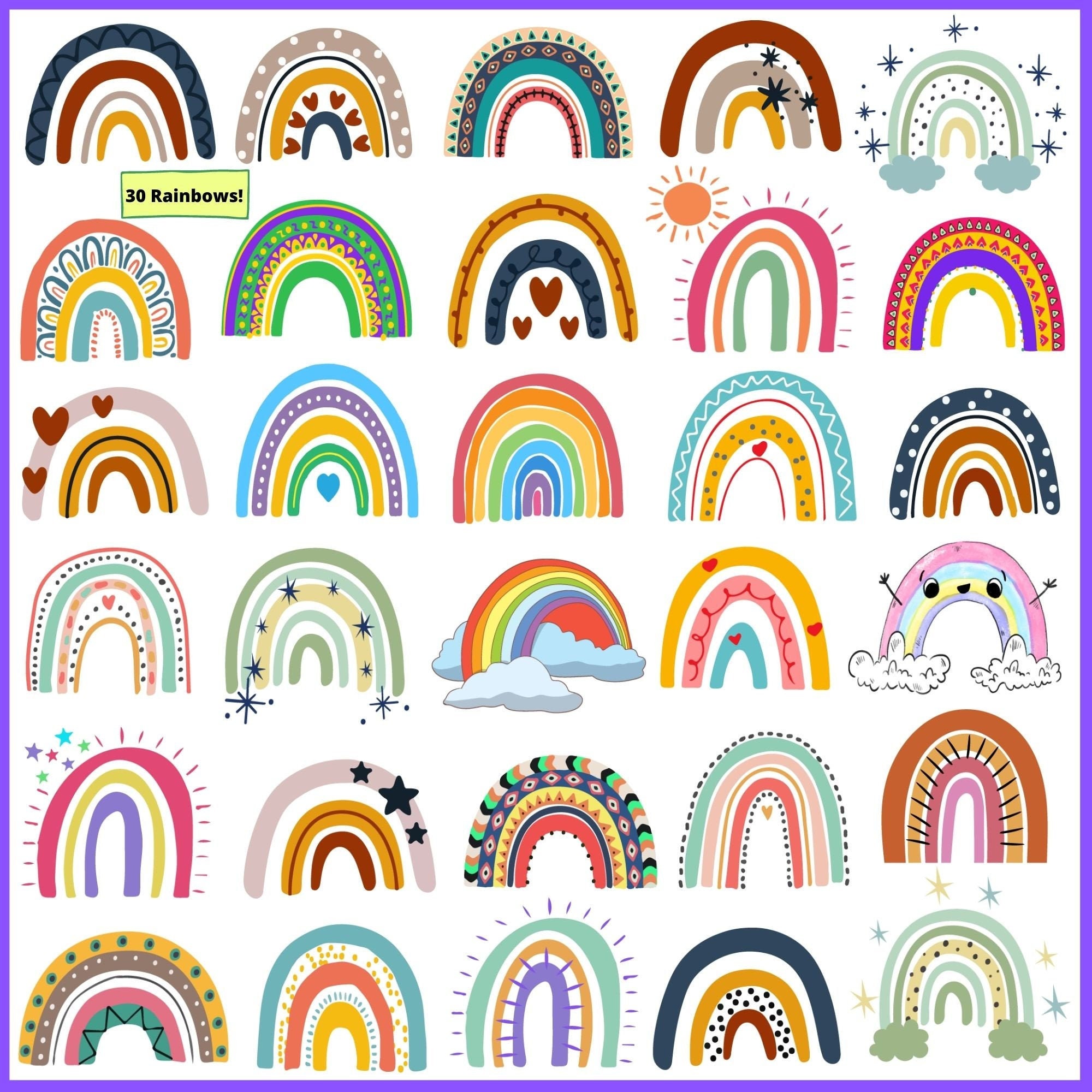 Regenbogen Regenbogen Kinderzimmer Datei geschnitten Regenbogen SVG Silhouette Download Für Regenbogen Clipart Für Cricut Clipart Sofortiger SVG Png Regenbogen Bundle