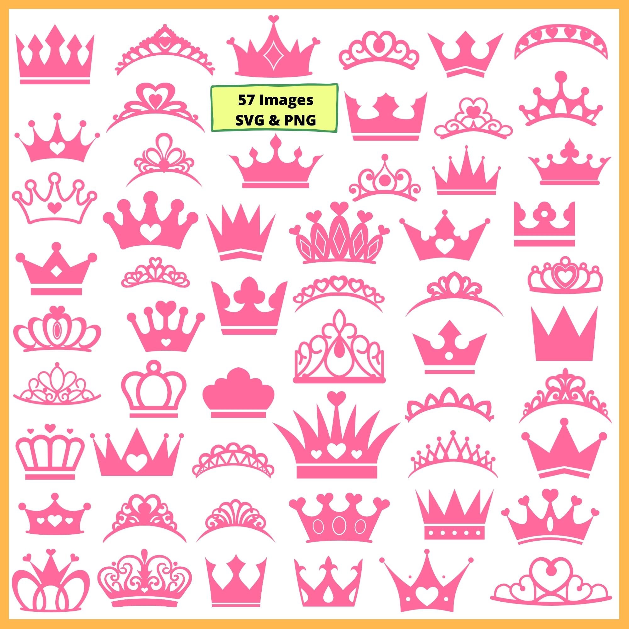 Download Crown Svg Clipart Bundle King Crown Svg Queen Crown Princess Etsy