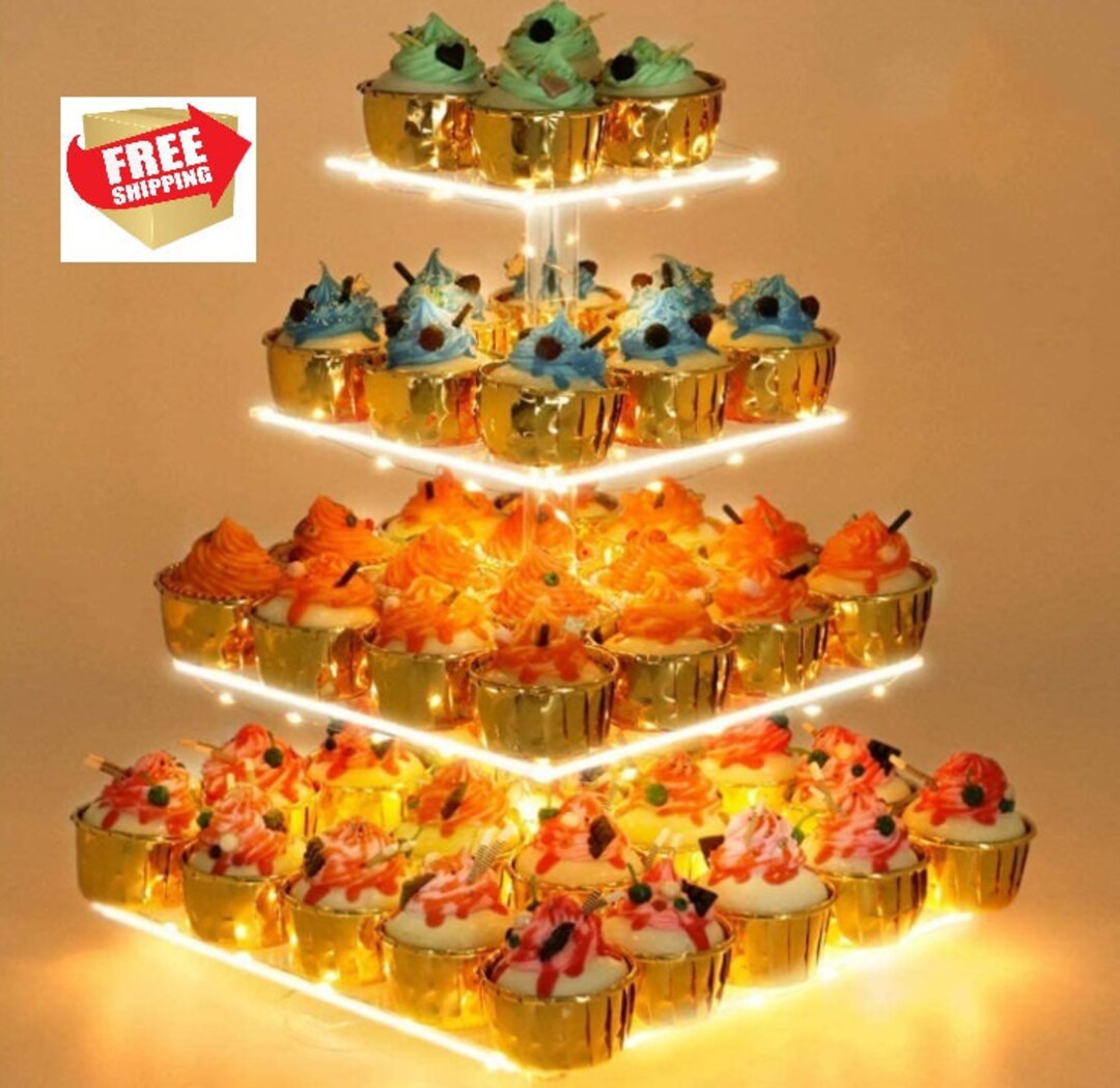 Lighted Cupcake Stand Birthday Cupcake Stand Wedding Dessert Table