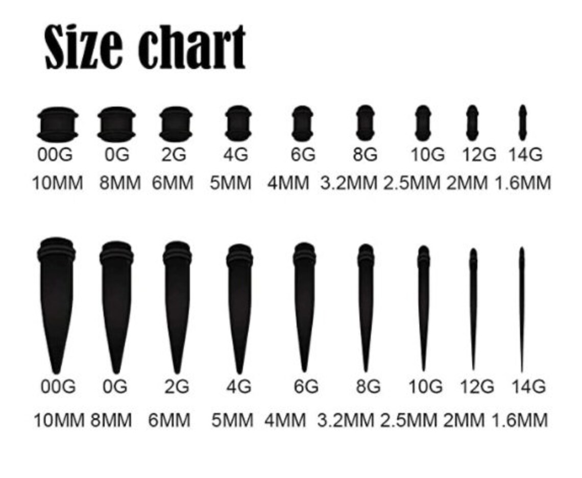 Rainbow Ear Stretching Kit Stainless Steel Tapers With Plugs Etsy