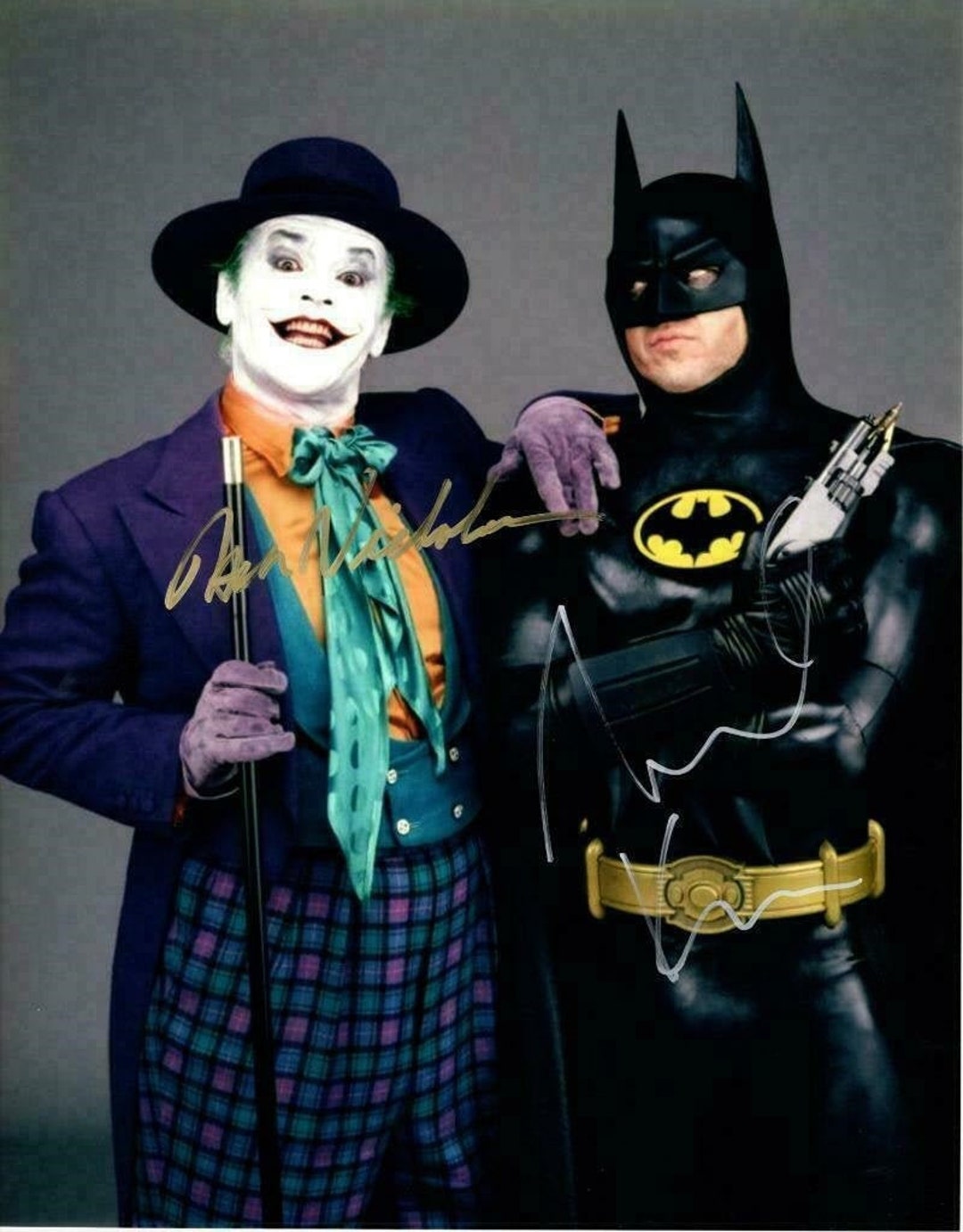 Michael Keaton Jack Nicholson Autograph BATMAN JOKER Autographed Signed ...
