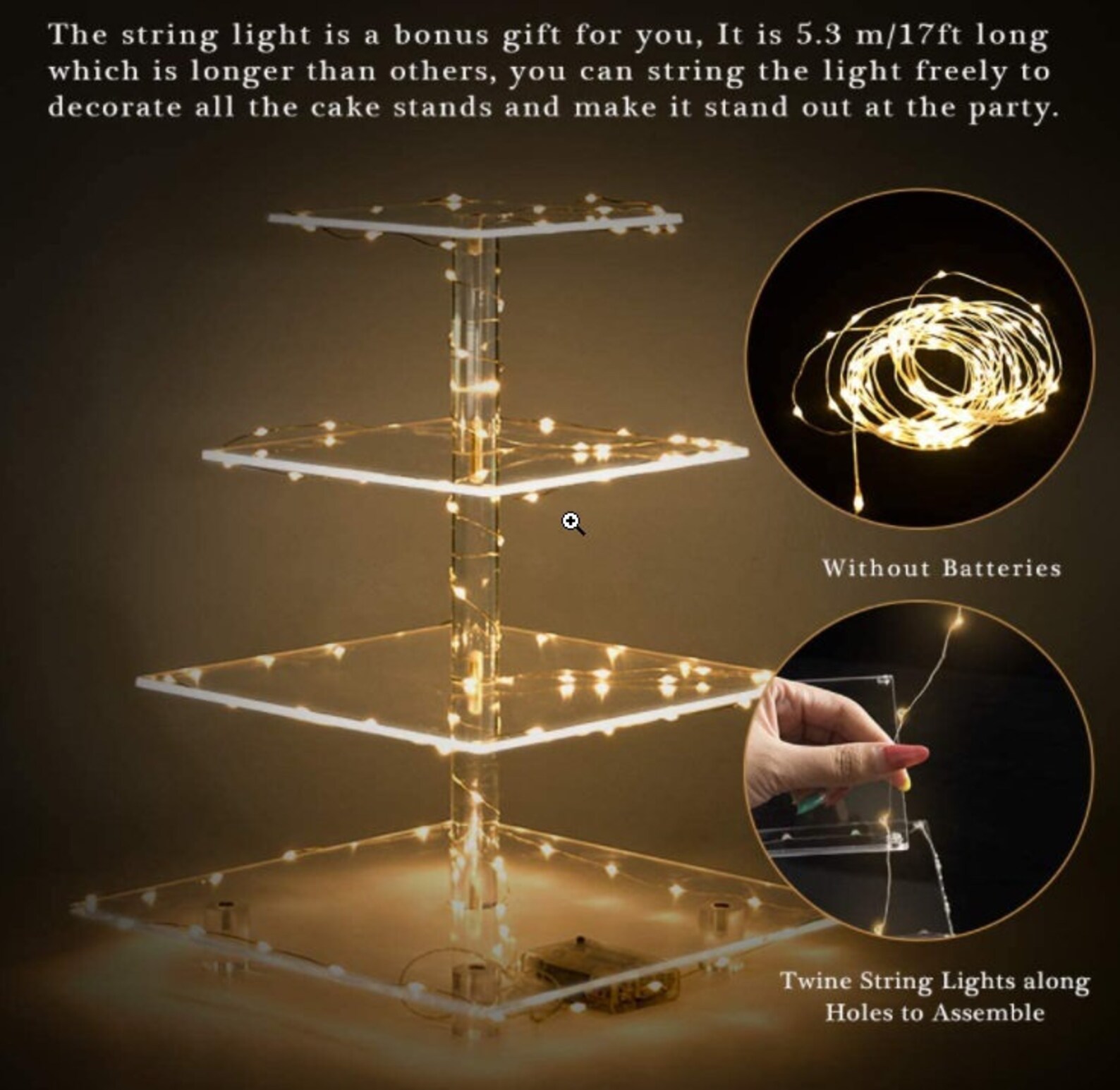 Lighted Cupcake Stand Birthday Cupcake Stand Wedding Dessert Etsy