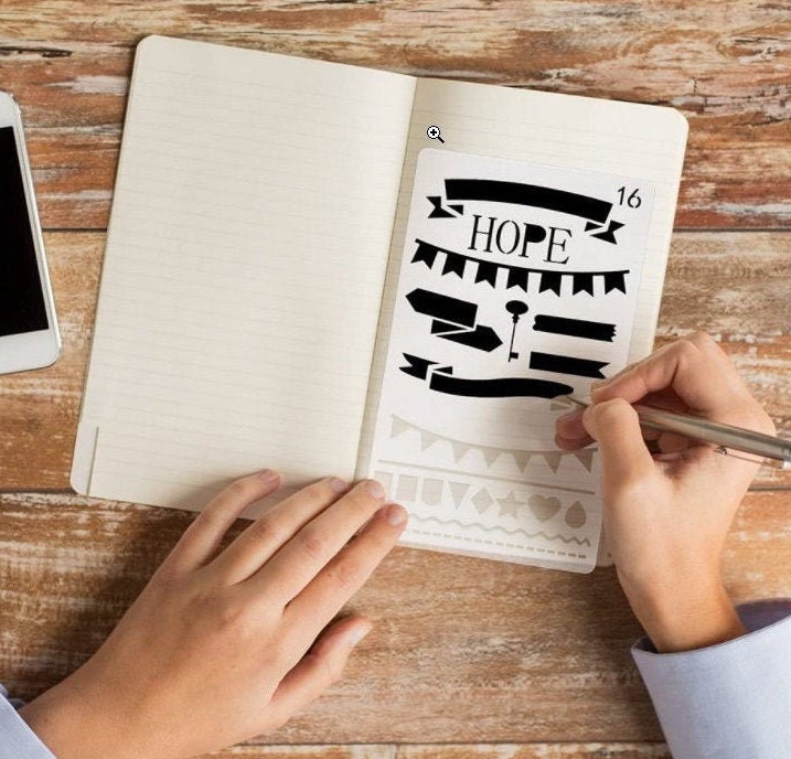 20 Bullet Journal Stencil Kit Planner Stencils Journal Etsy