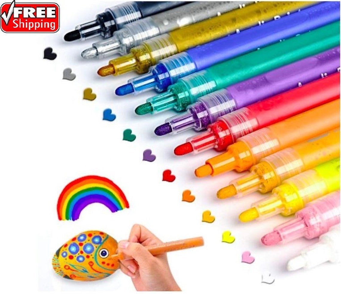 Acrylic Paint Pens for Rock Painting Ceramic Glass Wood Fabric Etsy