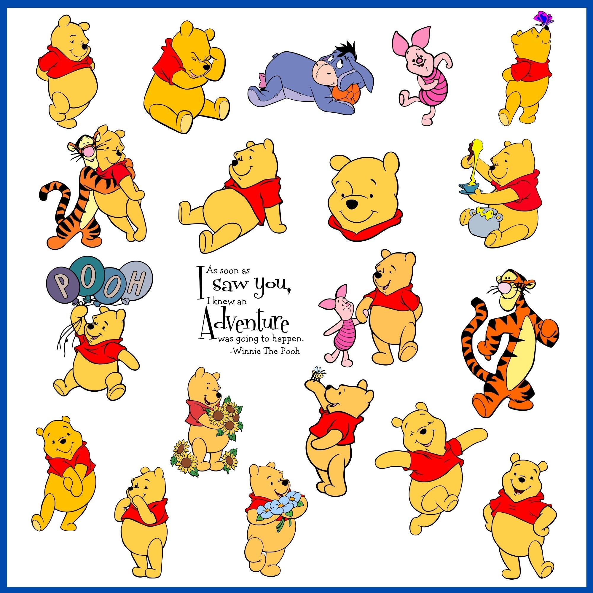Download Winnie The Pooh Svg Pooh Bear Svg Winnie Svg Disney Svg Clipart Bundle Png Bundle Svg For Cricut Silhouette File Instant Download Digital