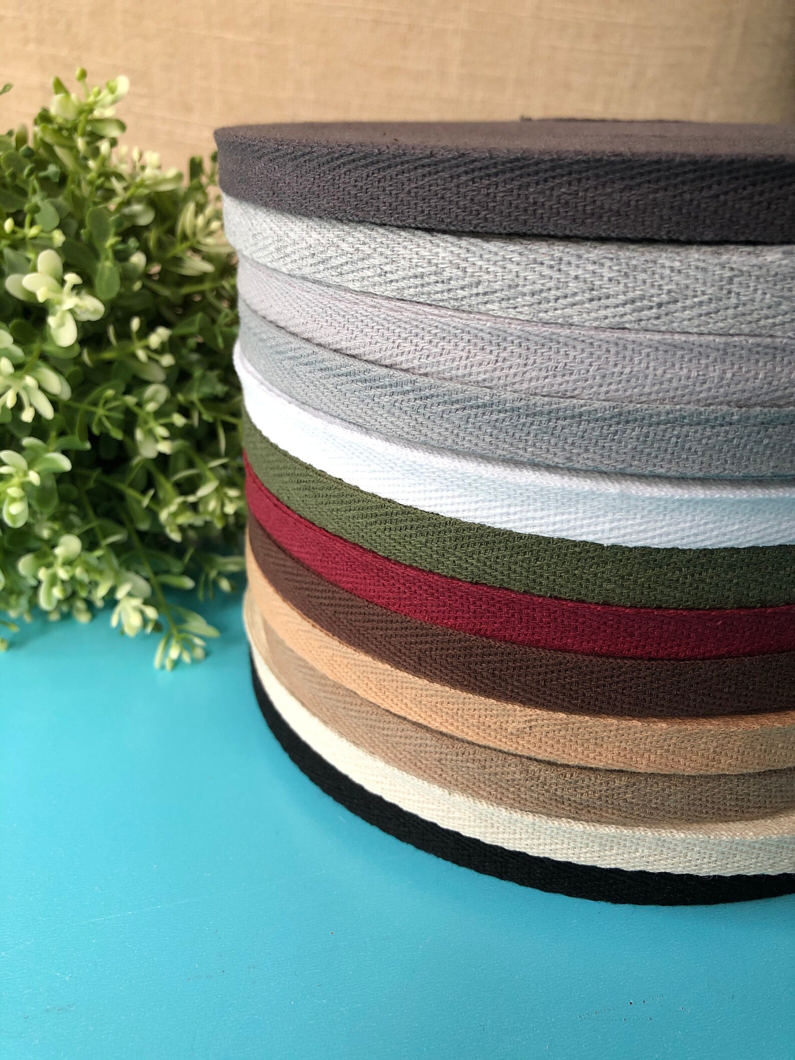 3/8 inches cotton twill tape by the yard herringbone ribbon Etsy