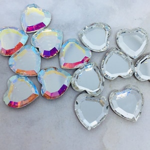 Pourpoint plat vintage en forme de coeur en cristal de Swarovski, 10 mm, 6 pièces, Art n° 4816, fabriqué dans les années 1970-80