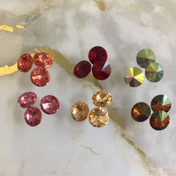Swarovski SS29 crystal Rivoli stones, Article# 1122, Colors 1-6