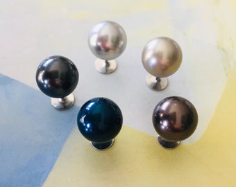 Swarovski pearl half-drilled, 10mm Art.#5818, crystal pearl, for studs, charms, drops and pendants.