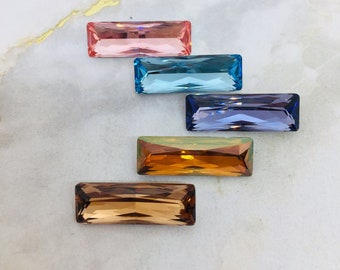 Swarovski crystal baguette 21/7mm, Princess Baguette Art.# 4547, brass settings, drops, solder, glue, ornaments, embellishments