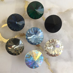 Vintage Swarovski 16mm Rivoli crystal stone, Article# 1122, gluing, setting, sew on