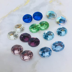 Pietra ovale Swarovski vintage da 12/10 mm, Art. n. 4100/286, laminata, da incastonare, incollare e cucire