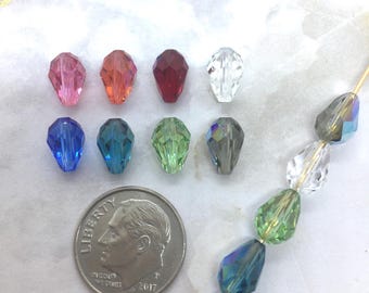 Perle en cristal Swarovski en forme de larme de 9/6 mm, article n° 5500, revêtements AB, perles, embellissements, gouttes, pendentifs, breloques