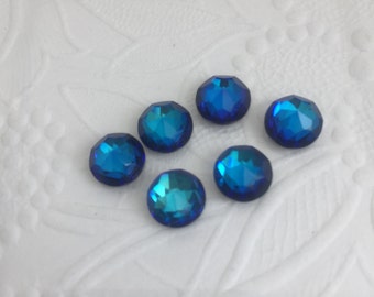 Swarovski Bermuda crystal vintage cabochon, 8mm, 8pcs, Art#2020, made in 1970's